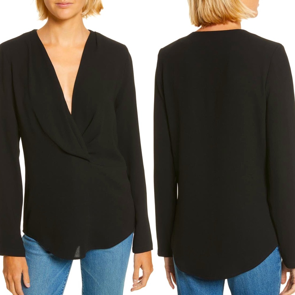 IRO Armene Black Draped Blouse